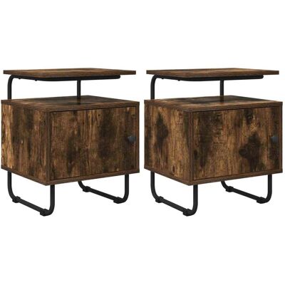 VIDAXL Armadio Da Notte 2 Pz Rovere Fumo Legno Ingegnerizzato VIDAXL Armadio Da Notte 2 Pz Rovere Fumo Legno Ingegnerizzato