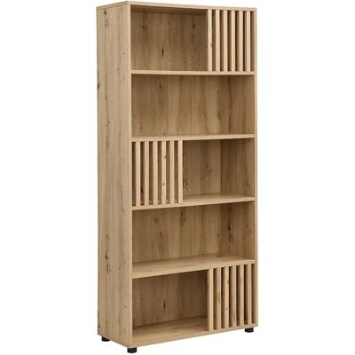 Unique Libreria Con 5 Nicchie In Mdf Naturale Chiaro - Gliana Unique Libreria Con 5 Nicchie In Mdf Naturale Chiaro - Gliana
