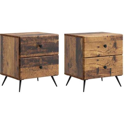 VIDAXL Armadio Da Notte 2 Pz Legno Antico 43 X 34,5 X 47,5 Cm VIDAXL Armadio Da Notte 2 Pz Legno Antico 43 X 34,5 X 47,5 Cm