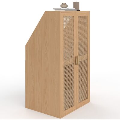 IDMARKET Armadio A 2 Ante Inclinate Edhen 60 X 50 X 70/110 Cm Legno E Canna IDMARKET Armadio A 2 Ante Inclinate Edhen 60 X 50 X 70/110 Cm Legno E Canna