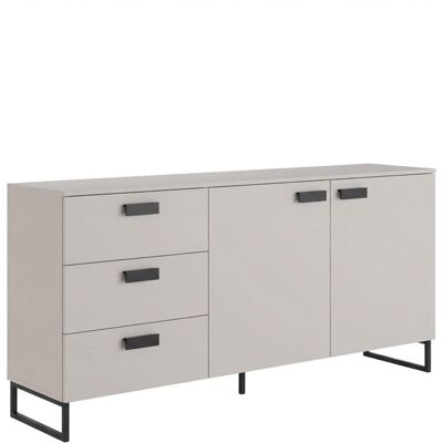 BRICOZONE Madia Con 2 Ante 3 Cassetti E Ripiani Interni Mobile Soggiorno Moderno In Melaminico Con Maniglie E Piedini Neri Per Sala Da Pranzo Elegante 184 X 86 X 40 Cm Colore Beige BRICOZONE Madia Con 2 Ante 3 Cassetti E Ripiani Interni Mobile Soggiorno Moderno In Melaminico Con Maniglie E Piedini Neri Per Sala Da Pranzo Elegante 184 X 86 X 40 Cm Colore Beige