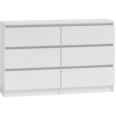 HUCOCO Milano Bianco - Comò - 6 cassetti - 120x77x30cm - Stile Scandinavo HUCOCO Milano Bianco - Comò - 6 cassetti - 120x77x30cm - Stile Scandinavo
