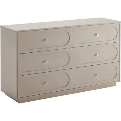 Unique Cassettiera 6 Cassetti Beige E Dorato - Valoniro Unique Cassettiera 6 Cassetti Beige E Dorato - Valoniro