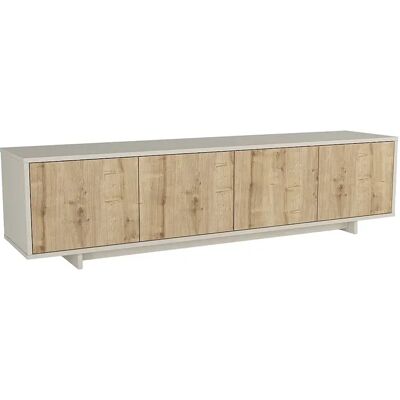 Unique Mobile Tv 4 Ante Naturale Chiaro E Beige - Zefyna Unique Mobile Tv 4 Ante Naturale Chiaro E Beige - Zefyna