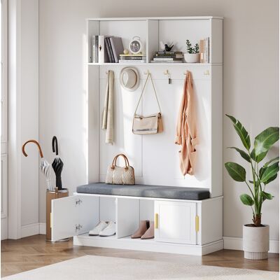 OKMYHOME Mobile Contenitore 120x40x191 Banco Porta Scarpe Bianco OKMYHOME Mobile Contenitore 120x40x191 Banco Porta Scarpe Bianco