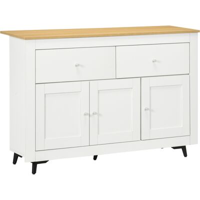 GIORDANOSHOP Credenza Buffet 117x35x80 Cm Con 2 Cassetti E 2 Armadietti In Legno Bianco E Color Legno GIORDANOSHOP Credenza Buffet 117x35x80 Cm Con 2 Cassetti E 2 Armadietti In Legno Bianco E Color Legno