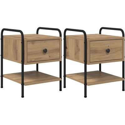 VIDAXL Armadio Da Notte 2 Pz Rovere Artigianale 35 X 36,5 X 47 Cm VIDAXL Armadio Da Notte 2 Pz Rovere Artigianale 35 X 36,5 X 47 Cm