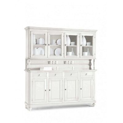 MILANI HOME Chelsey - Credenza Con Vetrina In Legno Massello Cm 196 X 43 X 218 H MILANI HOME Chelsey - Credenza Con Vetrina In Legno Massello Cm 196 X 43 X 218 H