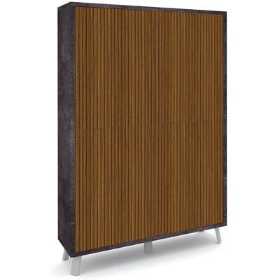 GIORDANOSHOP Mobile Soggiorno Madia Alta 4 Ante 108x41x161 Cm Ossido Nero E Rovere Dogato GIORDANOSHOP Mobile Soggiorno Madia Alta 4 Ante 108x41x161 Cm Ossido Nero E Rovere Dogato