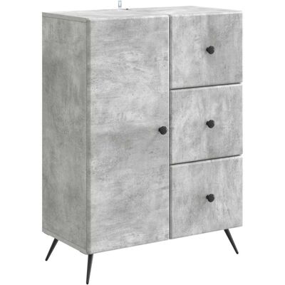 VIDAXL Credenza Grigio Cemento 66 X 34,5 X 90 Cm Legno VIDAXL Credenza Grigio Cemento 66 X 34,5 X 90 Cm Legno