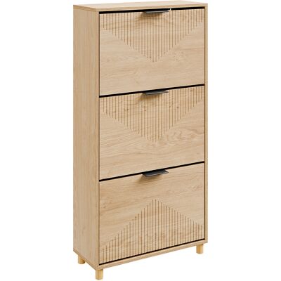SOBUY Mobile Scarpiera Con 3 Cassetti Rovere Chiaro 60x24x120cm Moderno Fsr213-n SOBUY Mobile Scarpiera Con 3 Cassetti Rovere Chiaro 60x24x120cm Moderno Fsr213-n