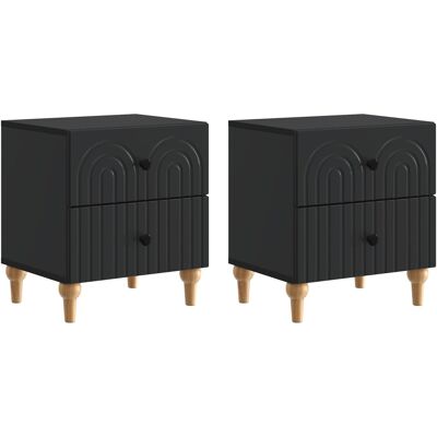 VIDAXL Armadio Da Notte Con Cassetto 2 Pcs Nero 43 X 34,5 X 48 Cm VIDAXL Armadio Da Notte Con Cassetto 2 Pcs Nero 43 X 34,5 X 48 Cm