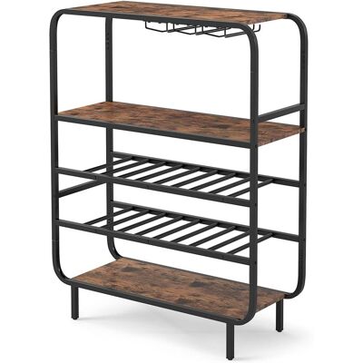 NORTHIX Portabottiglie Per 16 Bottiglie Con Portabicchieri, 5 Ripiani NORTHIX Portabottiglie Per 16 Bottiglie Con Portabicchieri, 5 Ripiani