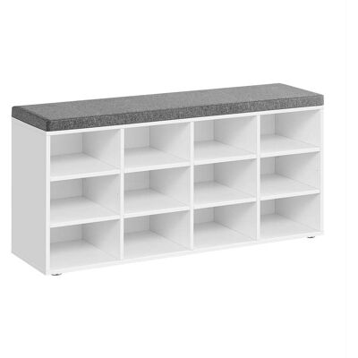 HELLOSHOP26 Panca Portascarpe Mobile Da Ingresso Con Seduta Scarpiera Con Cuscino E 12 Scomparti Ripiani Regolabili Per Corridoio Soggiorno 303 X 104 X 48 Cm Bianco 120004091 HELLOSHOP26 Panca Portascarpe Mobile Da Ingresso Con Seduta Scarpiera Con Cuscino E 12 Scomparti Ripiani Regolabili Per Corridoio Soggiorno 303 X 104 X 48 Cm Bianco 120004091