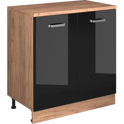 Vicco Mobile Cucina Sottotetto R-line, Nero Lucido, 80 Cm Senza Inclinazione Con 2 Ante, Vicco Mobile Cucina Sottotetto R-line, Nero Lucido, 80 Cm Senza Inclinazione Con 2 Ante,