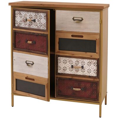 DÉCOSHOP26 Cassettiera/credenza/mobile Contenitore In Stile Farmacia Con Ante Stile Shabby Chic Vintage 94 X 80 X 35 Cm Frontali Decorativi Con Motivi Colorati Rossi E Blu 040009127 DÉCOSHOP26 Cassettiera/credenza/mobile Contenitore In Stile Farmacia Con Ante Stile Shabby Chic Vintage 94 X 80 X 35 Cm Frontali Decorativi Con Motivi Colorati Rossi E Blu 040009127
