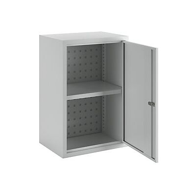 Armadio da Parete Pavoy - Altezza 600mm, Larghezza 400mm, Grigio, Retro perforato Armadio da Parete Pavoy - Altezza 600mm, Larghezza 400mm, Grigio, Retro perforato