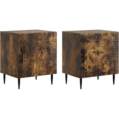 VIDAXL Armadio Da Notte 2 Pz Rovere Fumo 43 X 34,5 X 50 Cm VIDAXL Armadio Da Notte 2 Pz Rovere Fumo 43 X 34,5 X 50 Cm