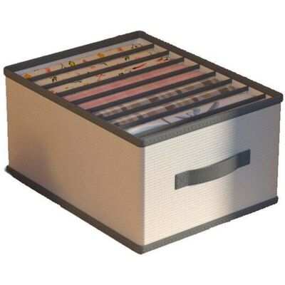 XISRENS Cesto Portaoggetti Pieghevole, Contenitore Per Vestiti, Organizer Per Indumenti, Grande Con 9 Scomparti, Grigio Beige XISRENS Cesto Portaoggetti Pieghevole, Contenitore Per Vestiti, Organizer Per Indumenti, Grande Con 9 Scomparti, Grigio Beige