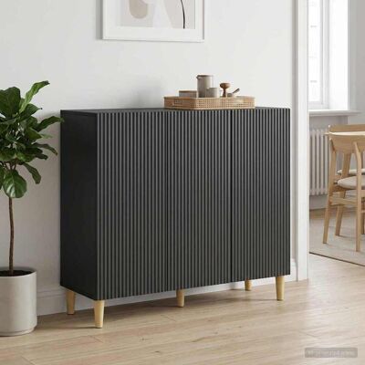 VIDAXL Credenza Nero 89 X 34,5 X 80 Cm Legno Ingegnerizzato VIDAXL Credenza Nero 89 X 34,5 X 80 Cm Legno Ingegnerizzato