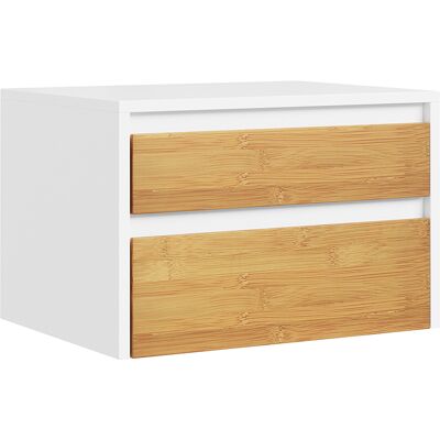 SOBUY Comodino Da Letto Bianco Con 2 Cassetti Cassettiera Sospesa A Parete Con Apertura Push-to-open Mobiletto Contenitore In Pannello Di Particelle Per Salotto 40×30×26 Cm Portata Massima 15 Kg SOBUY Comodino Da Letto Bianco Con 2 Cassetti Cassettiera Sospesa A Parete Con Apertura Push-to-open Mobiletto Contenitore In Pannello Di Particelle Per Salotto 40×30×26 Cm Portata Massima 15 Kg