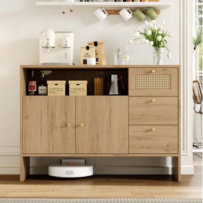 OKMYHOME Madia Contenitore Con 3 Cassetti E 2 Ante 105x40x76 Cm OKMYHOME Madia Contenitore Con 3 Cassetti E 2 Ante 105x40x76 Cm