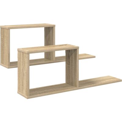 VIDAXL Scaffali Flottanti 2 Pz Rovere Sonoma 80 X 15 X 30 Cm VIDAXL Scaffali Flottanti 2 Pz Rovere Sonoma 80 X 15 X 30 Cm