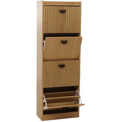 DÉCOSHOP26 Scarpiera Con 4 Scomparti Basculanti 148 X 50 X 24 Cm Mdf Melaminico E Metallo Con Finitura Legno Naturale 040009184 DÉCOSHOP26 Scarpiera Con 4 Scomparti Basculanti 148 X 50 X 24 Cm Mdf Melaminico E Metallo Con Finitura Legno Naturale 040009184