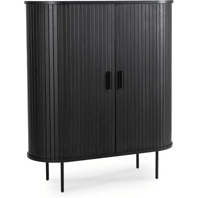 OEM Cassettiera Alta Scorrevole Trish, 100 Cm, Nera, A Due Ante, Con Scanalature, Stile Moderno. OEM Cassettiera Alta Scorrevole Trish, 100 Cm, Nera, A Due Ante, Con Scanalature, Stile Moderno.