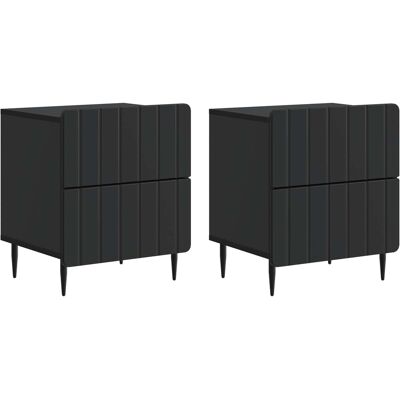 VIDAXL Armadio Da Notte Con Cassetto 2 Pcs Nero 43 X 34,5 X 49,5 VIDAXL Armadio Da Notte Con Cassetto 2 Pcs Nero 43 X 34,5 X 49,5