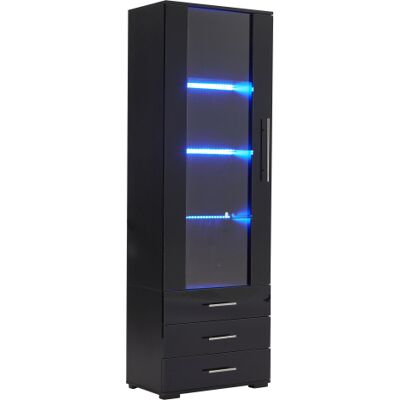 SANS MARQUE Zqoyn Vetrina Nera Lucida, Vetrina In Vetro, Vetrina Su Piedistallo Con Illuminazione A Led, Vetrina Verticale A 3 Cassetti, 60 × 35 × 180 Cm SANS MARQUE Zqoyn Vetrina Nera Lucida, Vetrina In Vetro, Vetrina Su Piedistallo Con Illuminazione A Led, Vetrina Verticale A 3 Cassetti, 60 × 35 × 180 Cm