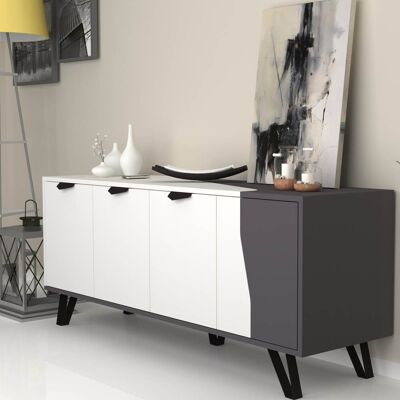 IPERBRIKO Madia Jasmine 4 Ante 160x45x63h Colore Bianco Ghisa IPERBRIKO Madia Jasmine 4 Ante 160x45x63h Colore Bianco Ghisa