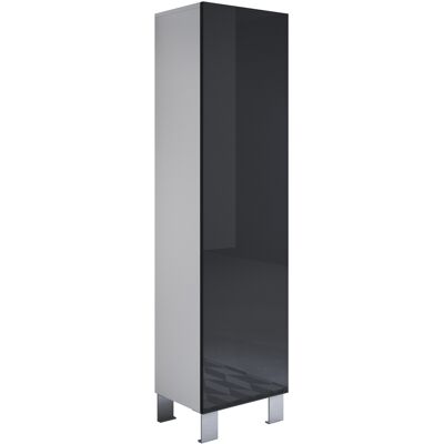 LETTIEMOBILI Mobile Soggiorno Con Piedini 12cm Vetrina Salotto Moderno Vetrinetta Pensile 40x177x28 Modello Luke V4 Bianco E Nero Lucido LETTIEMOBILI Mobile Soggiorno Con Piedini 12cm Vetrina Salotto Moderno Vetrinetta Pensile 40x177x28 Modello Luke V4 Bianco E Nero Lucido