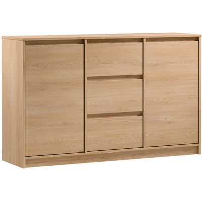 PETITS-MEUBLES Buffet 2 Ante 3 Cassetti Beck Marrone 86,7cm PETITS-MEUBLES Buffet 2 Ante 3 Cassetti Beck Marrone 86,7cm