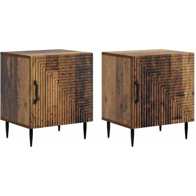 VIDAXL Armadio Da Notte 2 Pz Legno Antico 43 X 34,5 X 50 Cm VIDAXL Armadio Da Notte 2 Pz Legno Antico 43 X 34,5 X 50 Cm