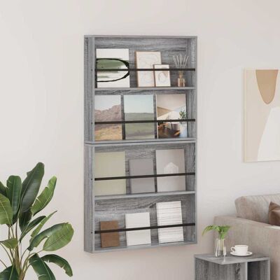 VIDAXL Scaffale Per Riviste 2 Pcs Grigio Sonoma 80 X 12 X 70 Cm VIDAXL Scaffale Per Riviste 2 Pcs Grigio Sonoma 80 X 12 X 70 Cm