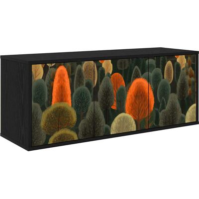 VIDAXL Mobile Tv Da Parete Zaandam 102 X 33 X 40 Cm Rovere Nero VIDAXL Mobile Tv Da Parete Zaandam 102 X 33 X 40 Cm Rovere Nero