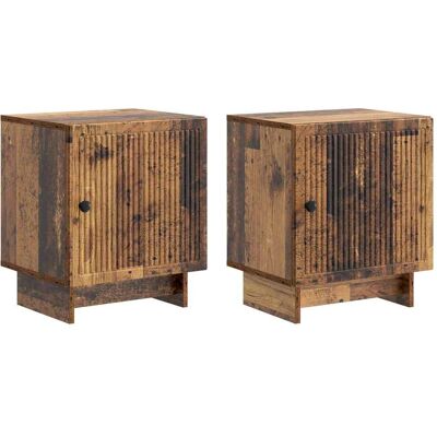 VIDAXL Armadio Da Notte 2 Pcs Legno Antico 43 X 34,5 X 50 Cm VIDAXL Armadio Da Notte 2 Pcs Legno Antico 43 X 34,5 X 50 Cm