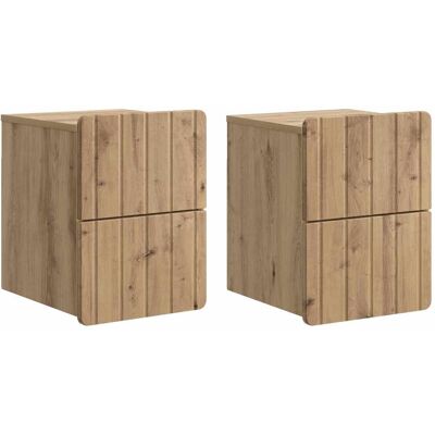 VIDAXL Mobiletto Da Notte A Muro Con Cassetto 2 Pcs Rovere VIDAXL Mobiletto Da Notte A Muro Con Cassetto 2 Pcs Rovere