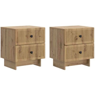 VIDAXL Armadio Da Notte 2 Pcs Rovere Artigianale 43 X 34,5 X 47,5 VIDAXL Armadio Da Notte 2 Pcs Rovere Artigianale 43 X 34,5 X 47,5