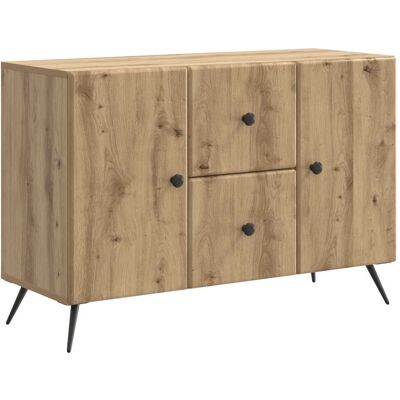 VIDAXL Credenza Con Cassetto Rovere Artigianale 89 X 34,5 X 60 Cm VIDAXL Credenza Con Cassetto Rovere Artigianale 89 X 34,5 X 60 Cm