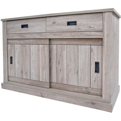 ARREDITALY Madia Mobile Credenza Per Soggiorno Con 2 Cassetti E 2 Ante Scorrevoli 4 Ripiani Interni Design Minimal Shabby Chic Per Zona Living Sala Da Pranzo 150 X 50 X 95.5 Cm Rovere Alaska ARREDITALY Madia Mobile Credenza Per Soggiorno Con 2 Cassetti E 2 Ante Scorrevoli 4 Ripiani Interni Design Minimal Shabby Chic Per Zona Living Sala Da Pranzo 150 X 50 X 95.5 Cm Rovere Alaska