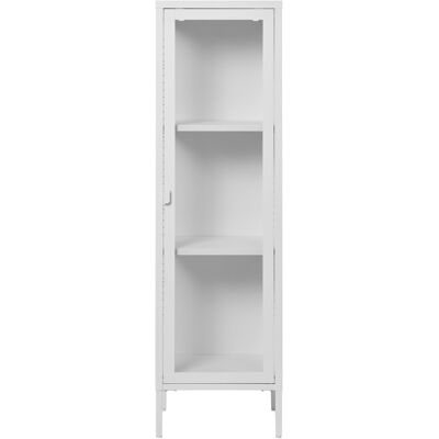 KENDRA HOME Vetrina Brisbane Slim Con 1 Anta In Vetro, Acciaio Bianco 40×35×140 Cm KENDRA HOME Vetrina Brisbane Slim Con 1 Anta In Vetro, Acciaio Bianco 40×35×140 Cm