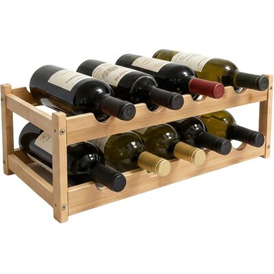 RELAXDAYS Portabottiglie , 8 Bottiglie, Bambù, Axlxp 16,5x45x23,5 Cm, Per Vino Rosso E Bianco RELAXDAYS Portabottiglie , 8 Bottiglie, Bambù, Axlxp 16,5x45x23,5 Cm, Per Vino Rosso E Bianco