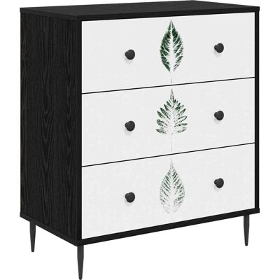 VIDAXL Cassettiera Hanau Stampa Foglia Verde 66 X 36,5 X 76 Cm VIDAXL Cassettiera Hanau Stampa Foglia Verde 66 X 36,5 X 76 Cm