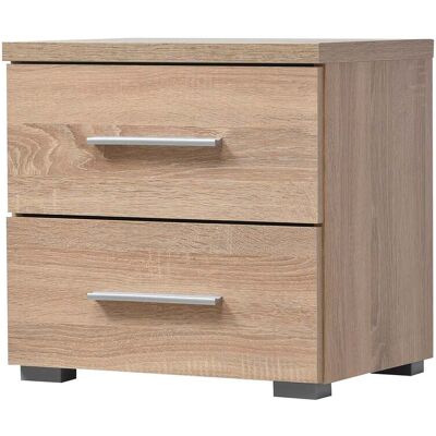 BIZZOTTO Comodino Con 2 Cassetti Europe Con Guide In Metallo H 43 Cm -rovere Sonoma BIZZOTTO Comodino Con 2 Cassetti Europe Con Guide In Metallo H 43 Cm -rovere Sonoma