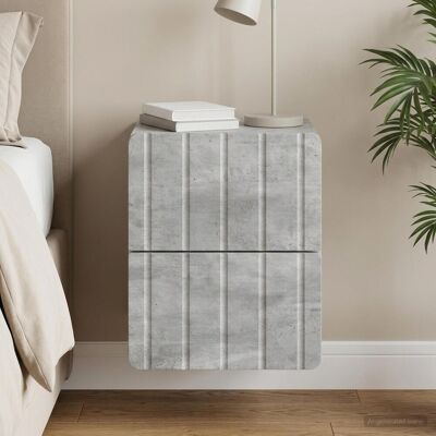 VIDAXL Mobiletto Da Notte A Muro Grigio Cemento 33 X 34,5 X 43 Cm VIDAXL Mobiletto Da Notte A Muro Grigio Cemento 33 X 34,5 X 43 Cm