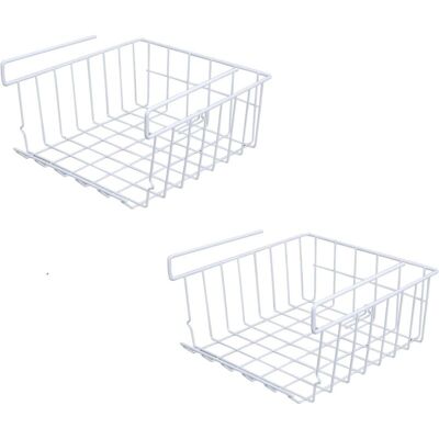 OEM Set Di Due Cestini Impilabili In Metallo Da Appendere, Ideali Per Cucina, Ufficio E Bagno, Per Riporre Oggetti In Dispensa E Nell'armadio - Crezuo OEM Set Di Due Cestini Impilabili In Metallo Da Appendere, Ideali Per Cucina, Ufficio E Bagno, Per Riporre Oggetti In Dispensa E Nell'armadio - Crezuo