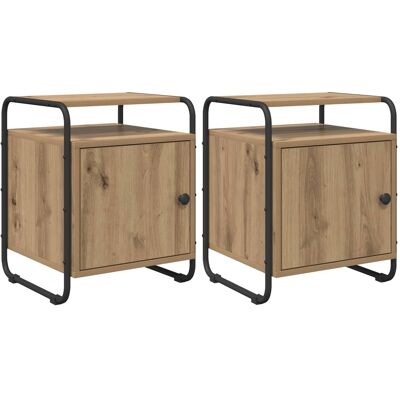 VIDAXL Armadio Da Notte 2 Pz Rovere Artigianale Legno Ingegnerizzato VIDAXL Armadio Da Notte 2 Pz Rovere Artigianale Legno Ingegnerizzato