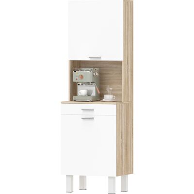 HOMCOM Mobile Dispensa Con Ripiani Aperti, 2 Armadietti E Cassetto Bianco HOMCOM Mobile Dispensa Con Ripiani Aperti, 2 Armadietti E Cassetto Bianco